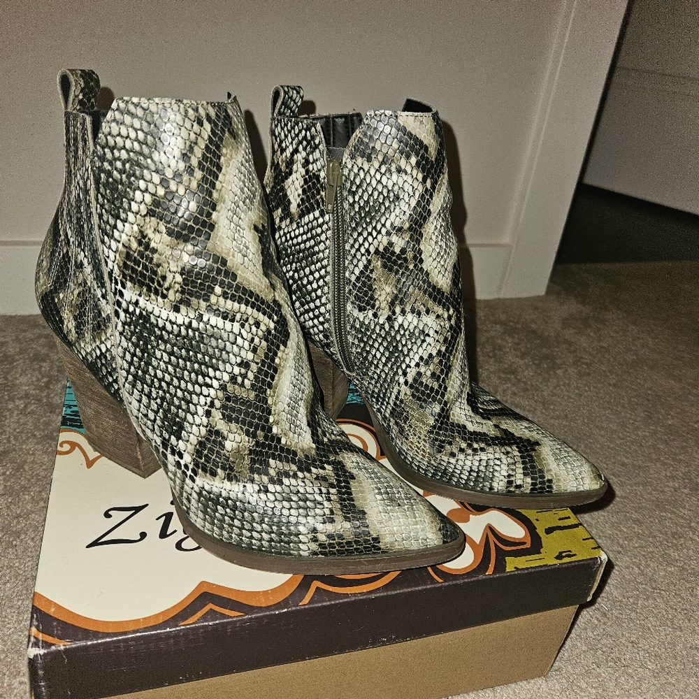 Guess snake ankle boots